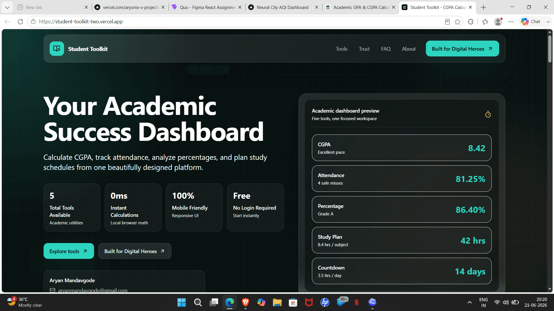 Student Toolkit screenshot